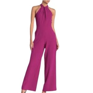 Julia Jordan NEW Orchid Coquette Romantic Halter Wide Leg Jumpsuit Plus Size 16